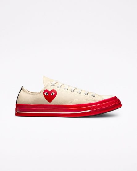 Tenis Converse x Comme des Garçons PLAY Chuck 70 Cano Baixo Feminino Vermelhas | PT B03P879